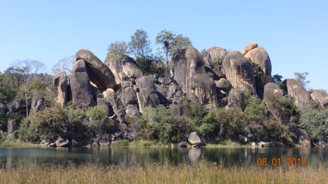rock formations at reservoir