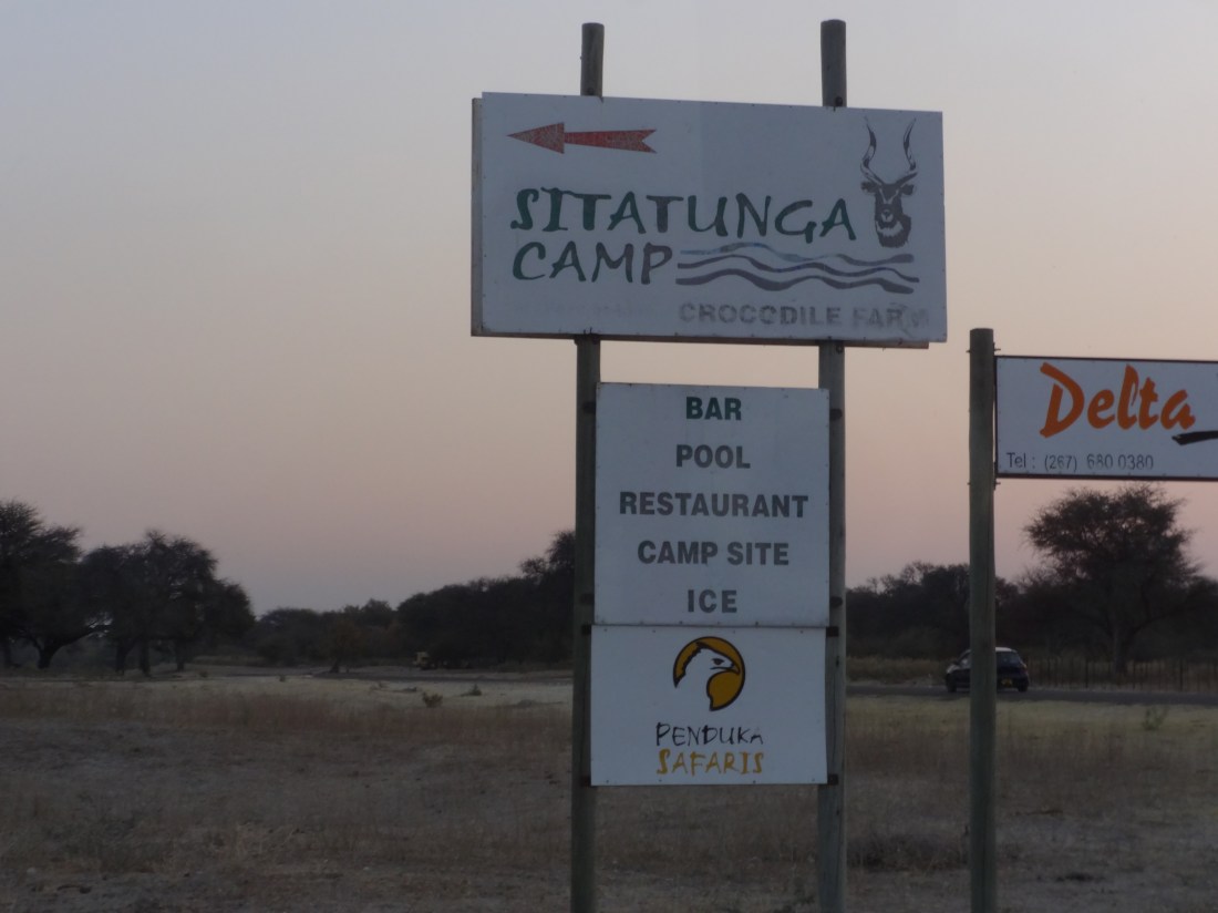 Sitatunga camp sign